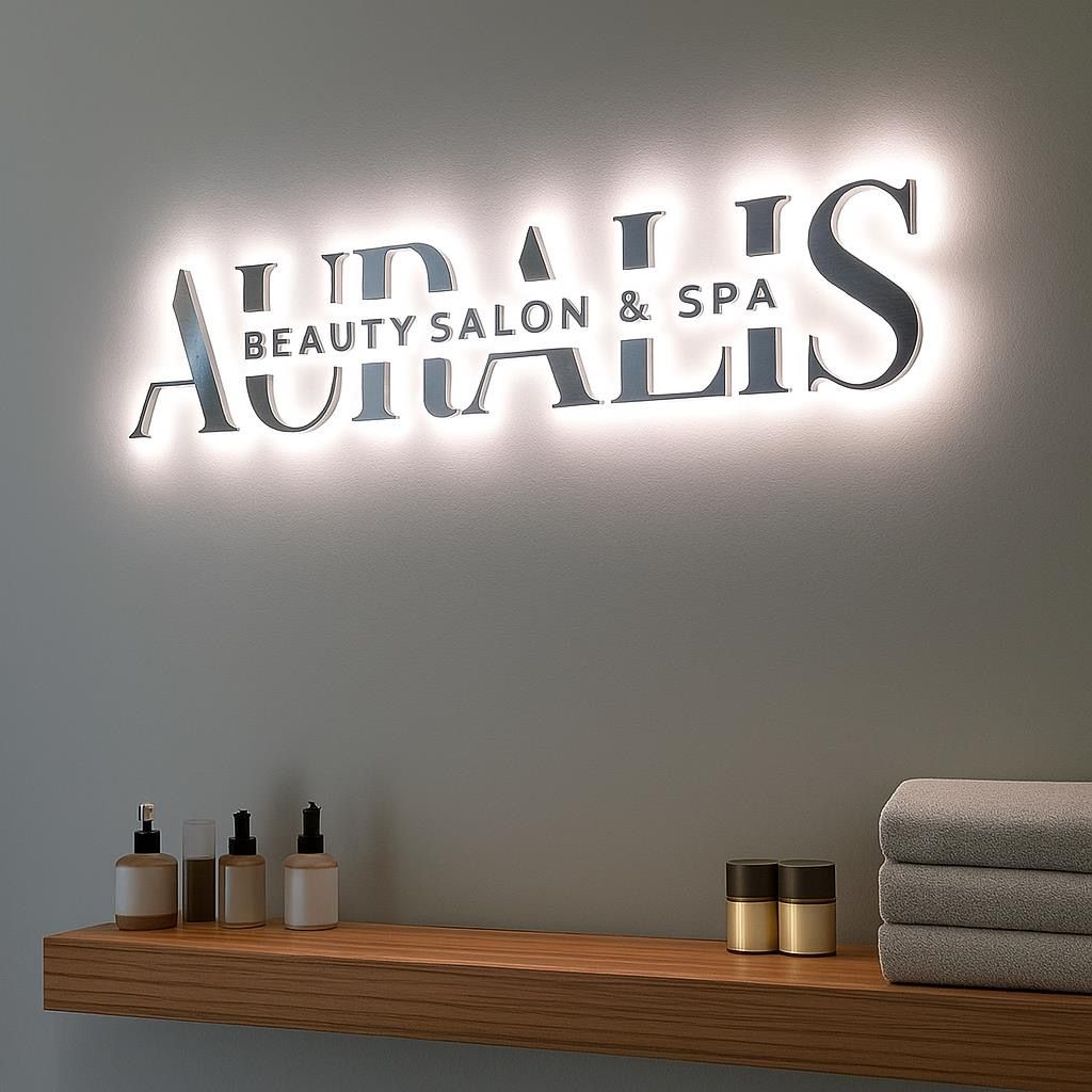 Logo intérieur lumineux pour accueil professionnel